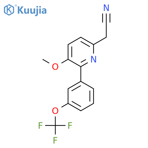 3-Methoxy-2-(3-(trifluoromethoxy)phenyl)pyridine-6-acetonitrile structure