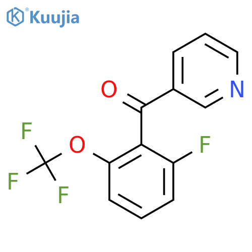 3-(2-Fluoro-6-(trifluoromethoxy)benzoyl)pyridine structure
