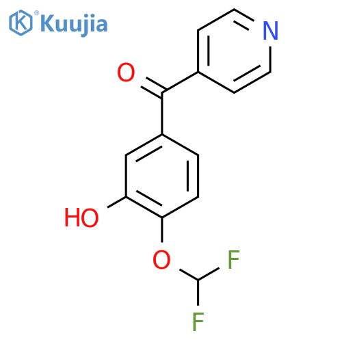 4-(4-(Difluoromethoxy)-3-hydroxybenzoyl)pyridine structure