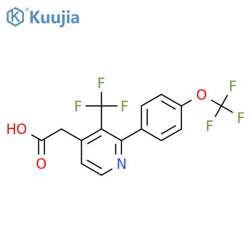 2-(4-(Trifluoromethoxy)phenyl)-3-(trifluoromethyl)pyridine-4-acetic acid structure