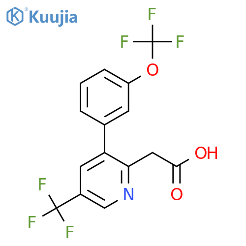 3-(3-(Trifluoromethoxy)phenyl)-5-(trifluoromethyl)pyridine-2-acetic acid structure