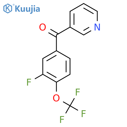 3-(3-Fluoro-4-(trifluoromethoxy)benzoyl)pyridine structure