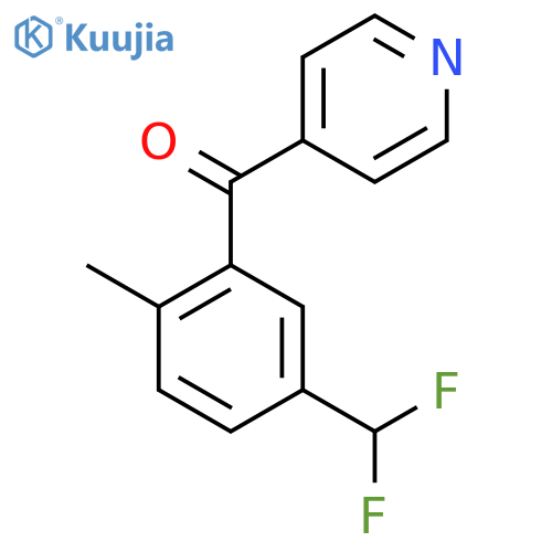 4-(5-(Difluoromethyl)-2-methylbenzoyl)pyridine structure