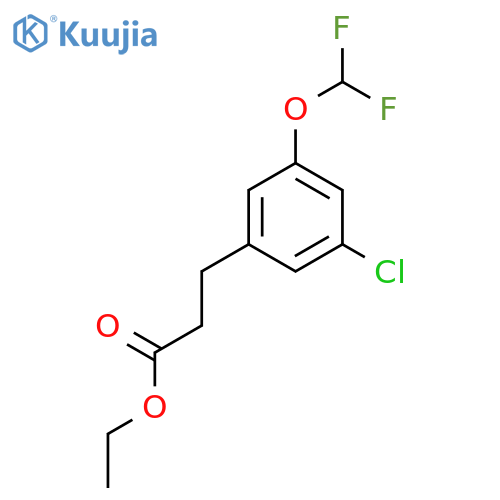 Ethyl 3-(3'-chloro-5'-(difluoromethoxy)phenyl)propionate structure