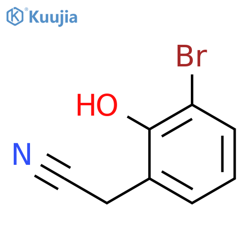 2-(3-bromo-2-hydroxyphenyl)acetonitrile structure