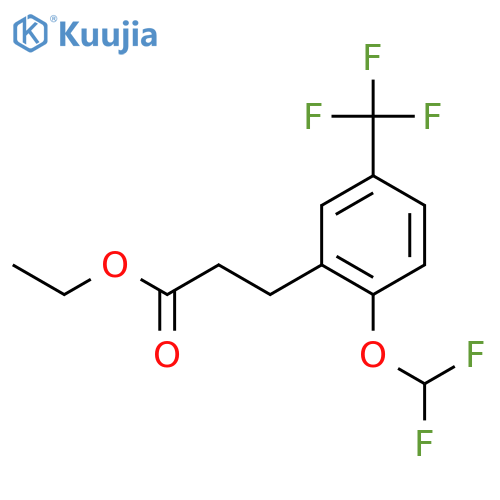 Ethyl 3-(2'-(difluoromethoxy)-5'-(trifluoromethyl)phenyl)propionate structure