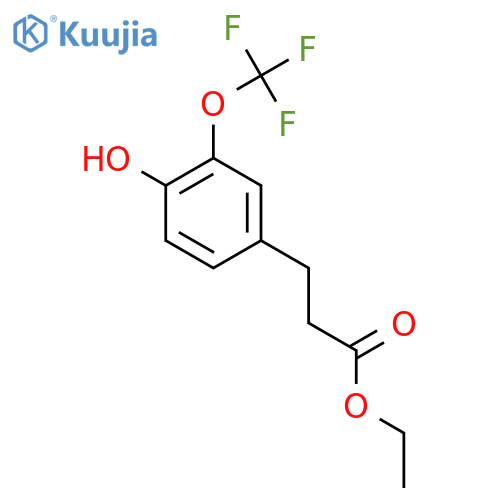Ethyl 3-(4'-hydroxy-3'-(trifluoromethoxy)phenyl)propionate structure
