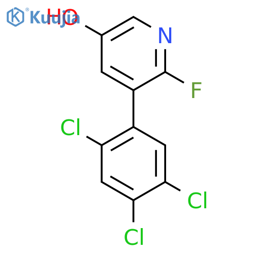2-Fluoro-5-hydroxy-3-(2,4,5-trichlorophenyl)pyridine structure