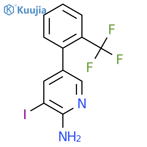 2-Amino-3-iodo-5-(2-(trifluoromethyl)phenyl)pyridine structure