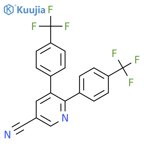 5,6-Bis(4-(trifluoromethyl)phenyl)nicotinonitrile structure