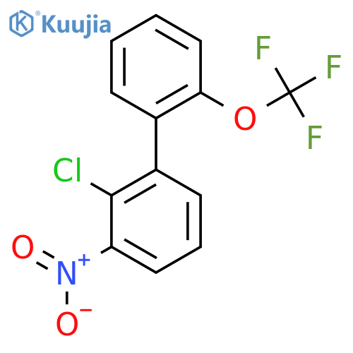 2-Chloro-3-nitro-2'-(trifluoromethoxy)biphenyl structure