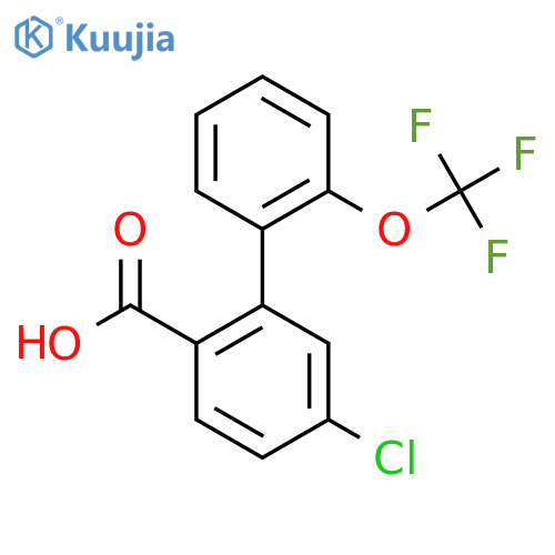 5-Chloro-2'-(trifluoromethoxy)biphenyl-2-carboxylic acid structure