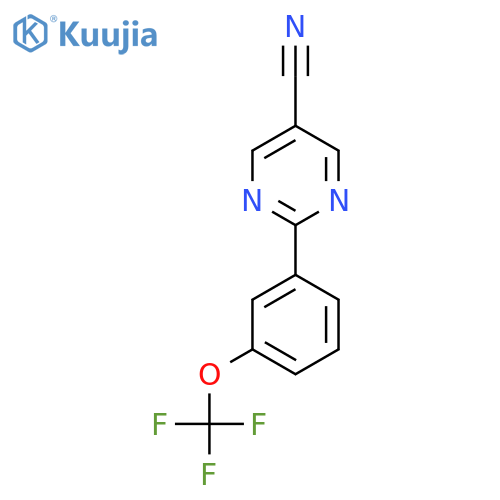 2-(3-(TRIFLUOROMETHOXY)PHENYL)PYRIMIDINE-5-CARBONITRILE structure