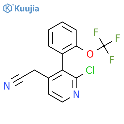 2-Chloro-3-(2-(trifluoromethoxy)phenyl)pyridine-4-acetonitrile structure