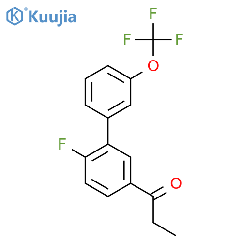 1-(6-Fluoro-3'-(trifluoromethoxy)biphenyl-3-yl)-propan-1-one structure