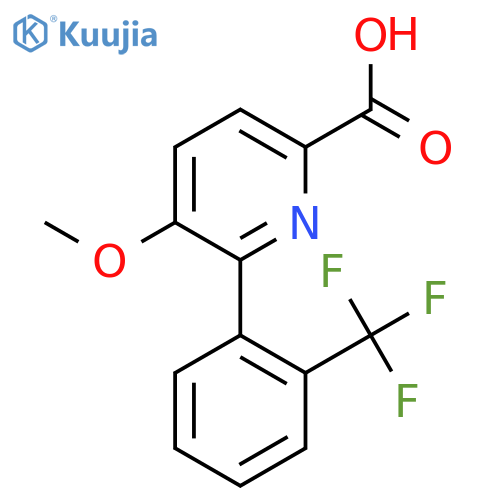 5-Methoxy-6-(2-(trifluoromethyl)phenyl)picolinic acid structure