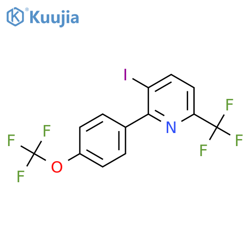 3-Iodo-2-(4-(trifluoromethoxy)phenyl)-6-(trifluoromethyl)pyridine structure