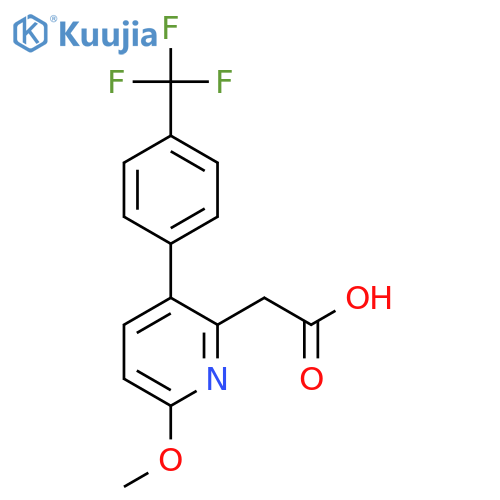 6-Methoxy-3-(4-(trifluoromethyl)phenyl)pyridine-2-acetic acid structure