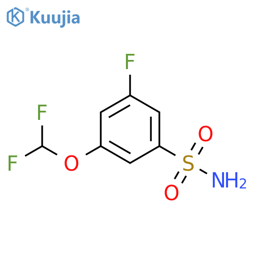 3-(difluoromethoxy)-5-fluorobenzene-1-sulfonamide structure