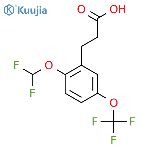 3-(2'-(Difluoromethoxy)-5'-(trifluoromethoxy)phenyl)propionic acid structure