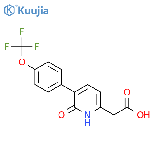 2-Hydroxy-3-(4-(trifluoromethoxy)phenyl)pyridine-6-acetic acid structure