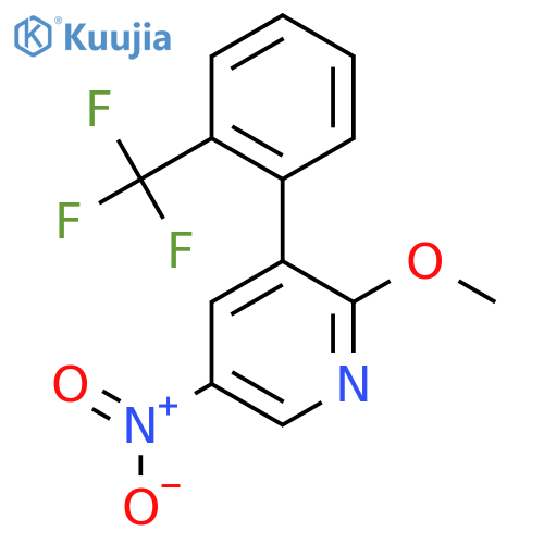 2-Methoxy-5-nitro-3-(2-(trifluoromethyl)phenyl)pyridine structure