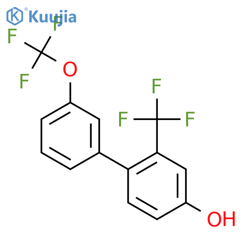 4-Hydroxy-3'-(trifluoromethoxy)-2-(trifluoromethyl)biphenyl structure