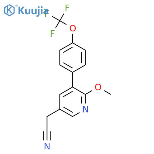 2-Methoxy-3-(4-(trifluoromethoxy)phenyl)pyridine-5-acetonitrile structure