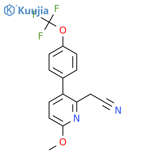 6-Methoxy-3-(4-(trifluoromethoxy)phenyl)pyridine-2-acetonitrile structure