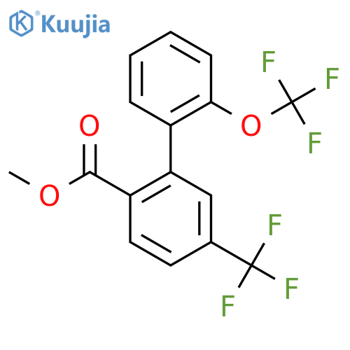 Methyl 2'-(trifluoromethoxy)-5-(trifluoromethyl)biphenyl-2-carboxylate structure