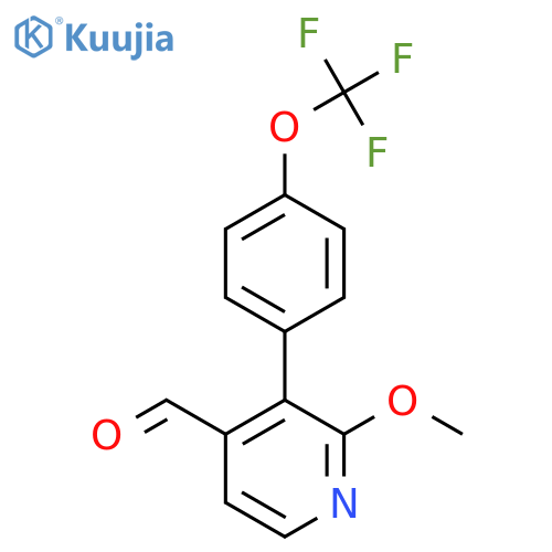 2-Methoxy-3-(4-(trifluoromethoxy)phenyl)isonicotinaldehyde structure