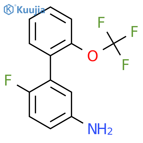 3-Amino-6-fluoro-2'-(trifluoromethoxy)biphenyl structure