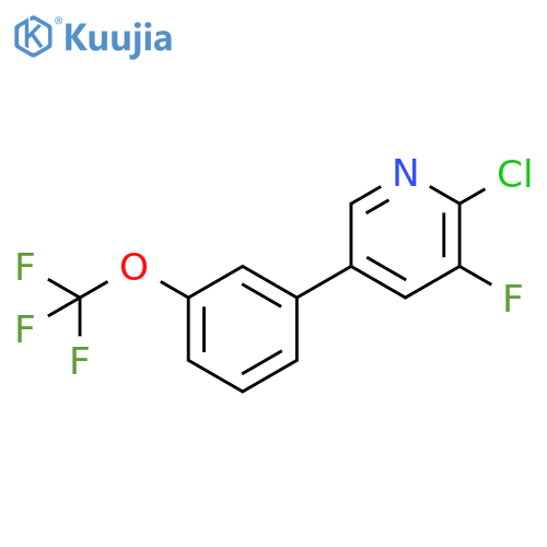 2-Chloro-3-fluoro-5-(3-(trifluoromethoxy)phenyl)pyridine structure