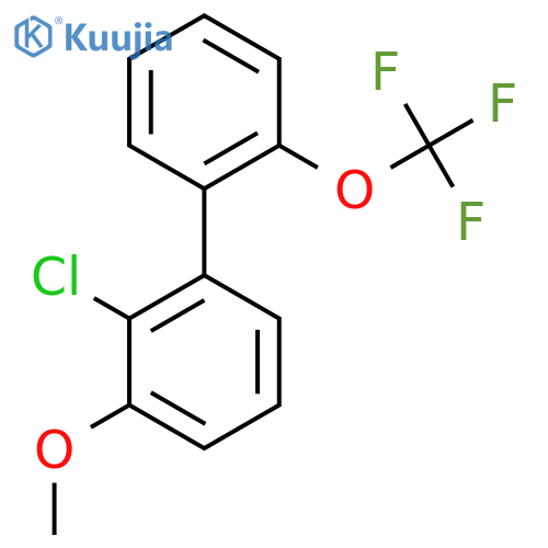 2-Chloro-3-methoxy-2'-(trifluoromethoxy)biphenyl structure