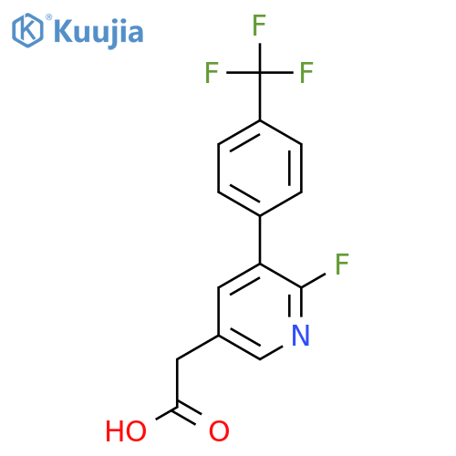 2-Fluoro-3-(4-(trifluoromethyl)phenyl)pyridine-5-acetic acid structure