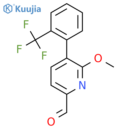 6-Methoxy-5-(2-(trifluoromethyl)phenyl)picolinaldehyde structure