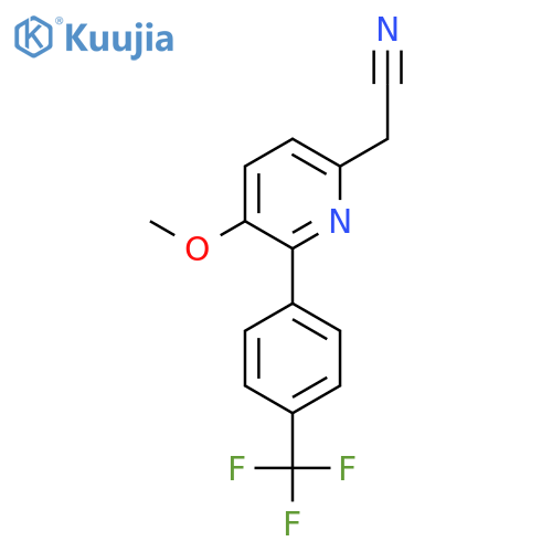 3-Methoxy-2-(4-(trifluoromethyl)phenyl)pyridine-6-acetonitrile structure