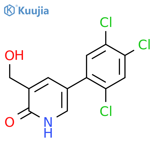 2-Hydroxy-5-(2,4,5-trichlorophenyl)pyridine-3-methanol structure