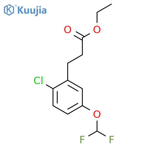 Ethyl 3-(2'-chloro-5'-(difluoromethoxy)phenyl)propionate structure