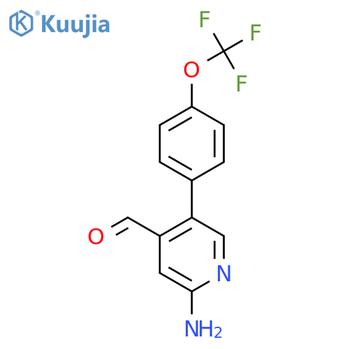 2-Amino-5-(4-(trifluoromethoxy)phenyl)isonicotinaldehyde structure