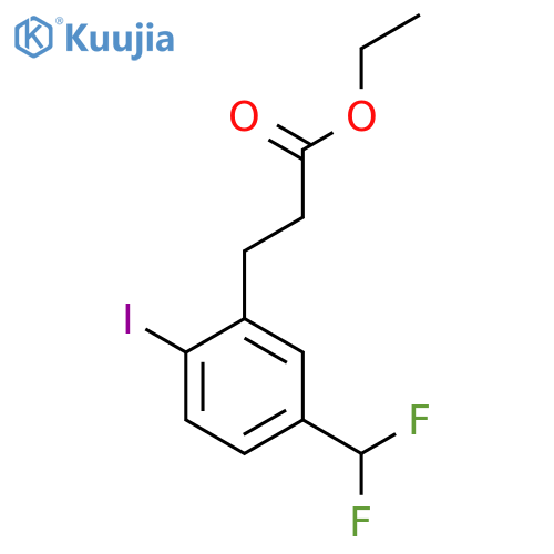 Ethyl 3-(5'-(difluoromethyl)-2'-iodophenyl)propionate structure