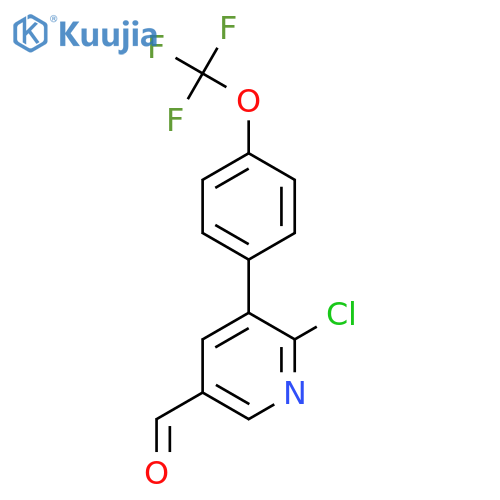 6-Chloro-5-(4-(trifluoromethoxy)phenyl)nicotinaldehyde structure