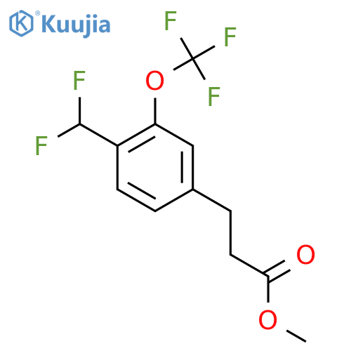 Methyl 3-(4'-(difluoromethyl)-3'-(trifluoromethoxy)phenyl)propionate structure