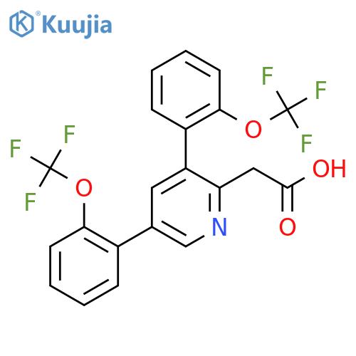 3,5-Bis(2-(trifluoromethoxy)phenyl)pyridine-2-acetic acid structure