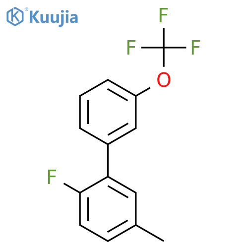 2-Fluoro-5-methyl-3'-(trifluoromethoxy)biphenyl structure