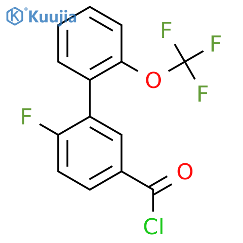6-Fluoro-2'-(trifluoromethoxy)biphenyl-3-carbonyl chloride structure