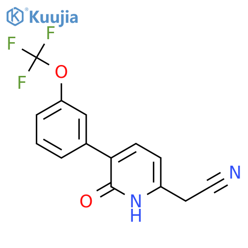 2-Hydroxy-3-(3-(trifluoromethoxy)phenyl)pyridine-6-acetonitrile structure