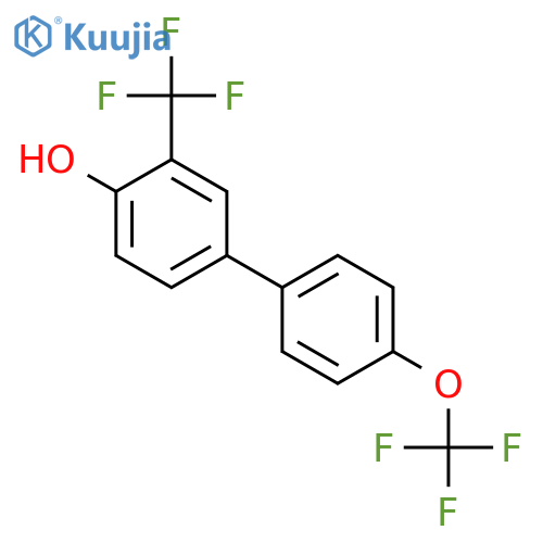 4-Hydroxy-4'-(trifluoromethoxy)-3-(trifluoromethyl)biphenyl structure