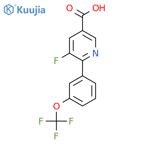 5-Fluoro-6-(3-(trifluoromethoxy)phenyl)nicotinic acid structure