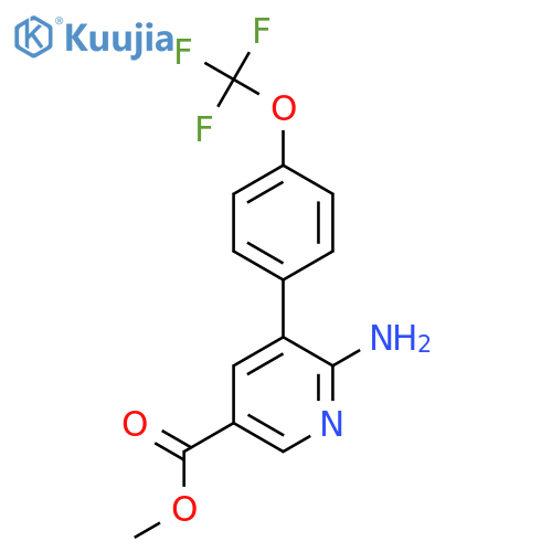 Methyl 6-amino-5-(4-(trifluoromethoxy)phenyl)nicotinate structure